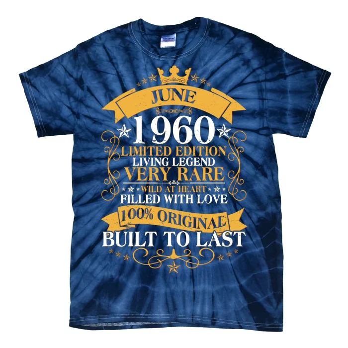 Vintage 1960 Limited Edition June 60th Birthday Tie-Dye T-Shirt