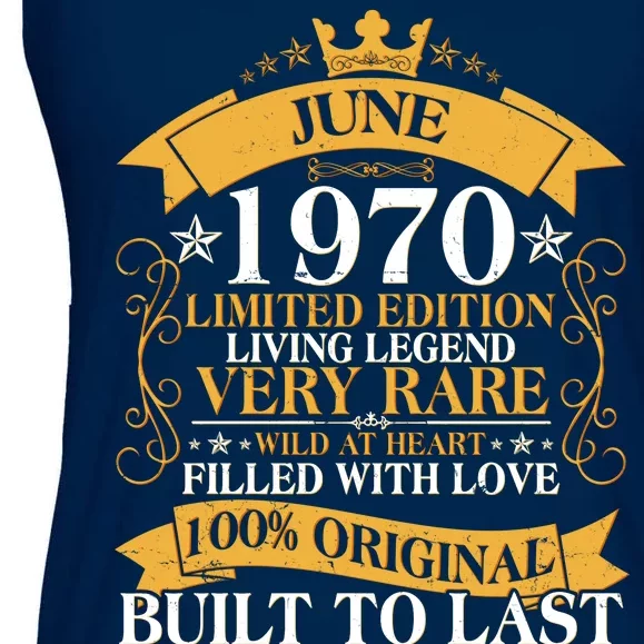 Vintage 1970 Limited Edition June 50th Birthday Ladies Essential Flowy Tank