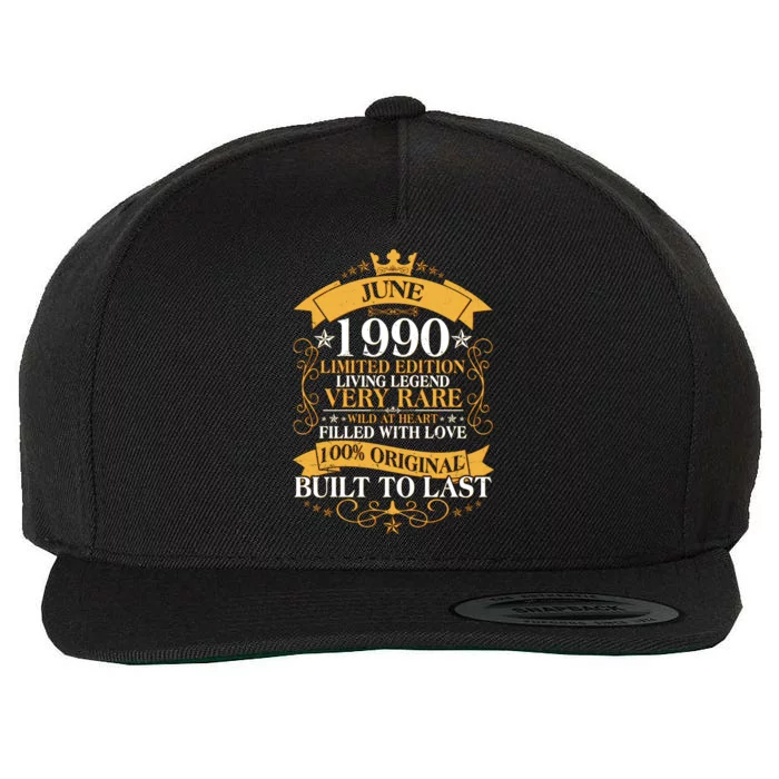 Vintage 1990 Limited Edition June 30th Birthday Wool Snapback Cap