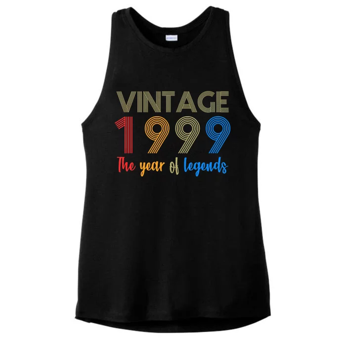 Vintage 1999 The Year Of Legends 21st Birthday Ladies Tri-Blend Wicking Tank