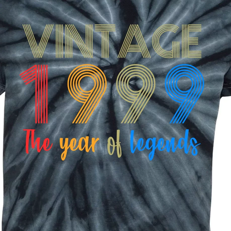 Vintage 1999 The Year Of Legends 21st Birthday Kids Tie-Dye T-Shirt