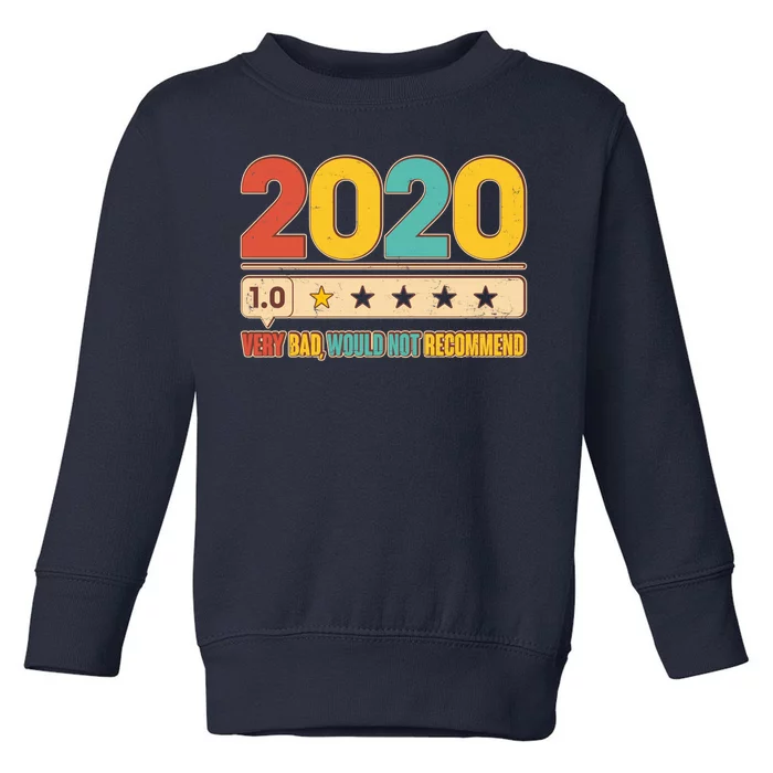 Vintage 2020 1 Star Rating Very Bad Would Not Recommend Toddler Sweatshirt