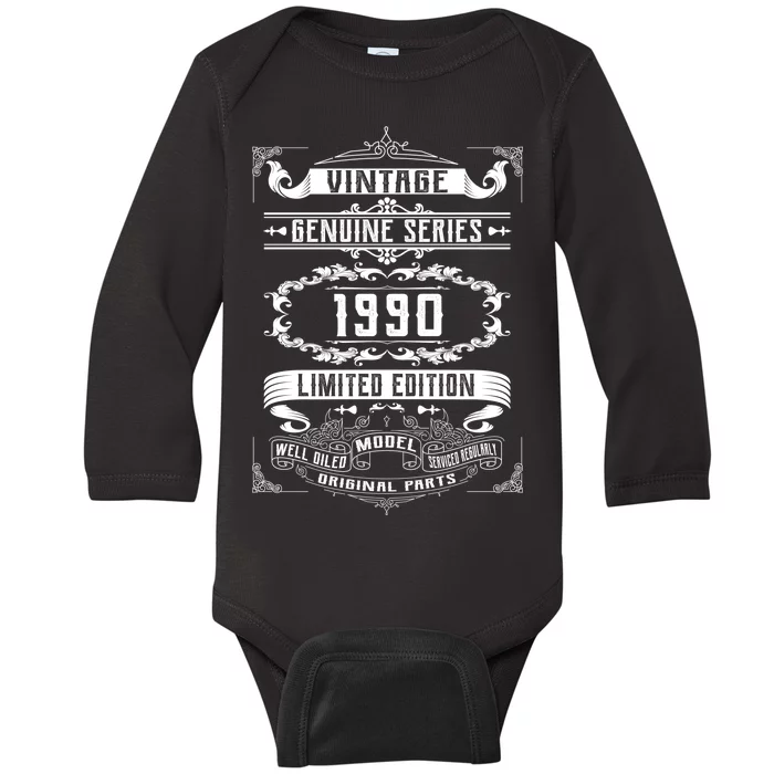 Vintage 30th Birthday Genuine Series 1990 Baby Long Sleeve Bodysuit