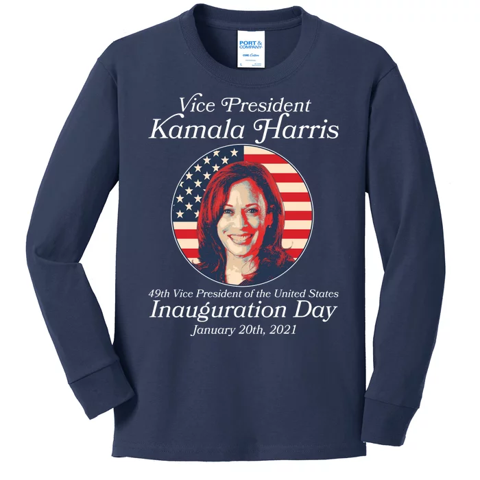 Vintage 49th Vice President Kamala Harris Inauguration Day Kids Long Sleeve Shirt