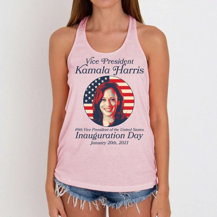 Vintage 49th Vice President Kamala Harris Inauguration Day Women's Knotted Racerback Tank