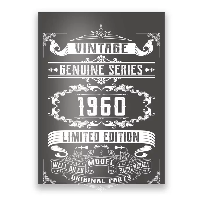 Vintage 60th Birthday Genuine Series 1960 Poster