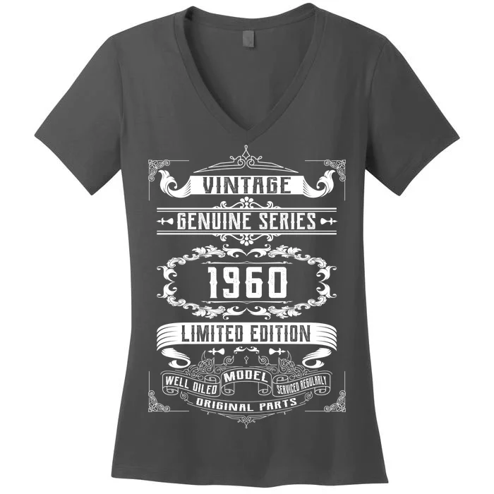 Vintage 60th Birthday Genuine Series 1960 Women's V-Neck T-Shirt