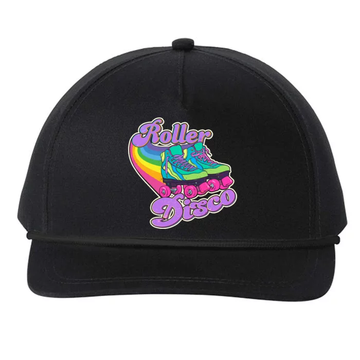 Vintage 80s Retro Roller Disco Skates Snapback Five-Panel Rope Hat