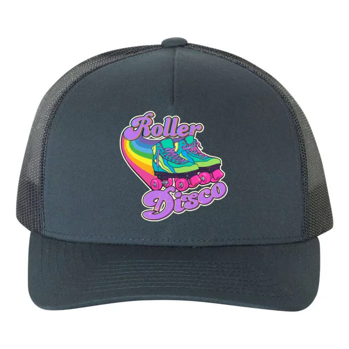 Vintage 80s Retro Roller Disco Skates Yupoong Adult 5-Panel Trucker Hat