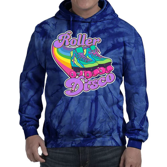 Vintage 80s Retro Roller Disco Skates Tie Dye Hoodie