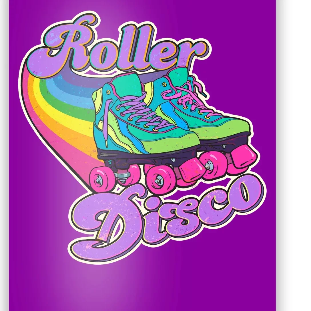 Vintage 80s Retro Roller Disco Skates Poster