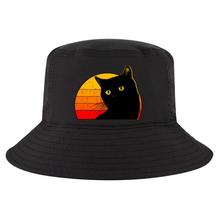 Vintage 80's Style Black Cat Retro Sun Cool Comfort Performance Bucket Hat