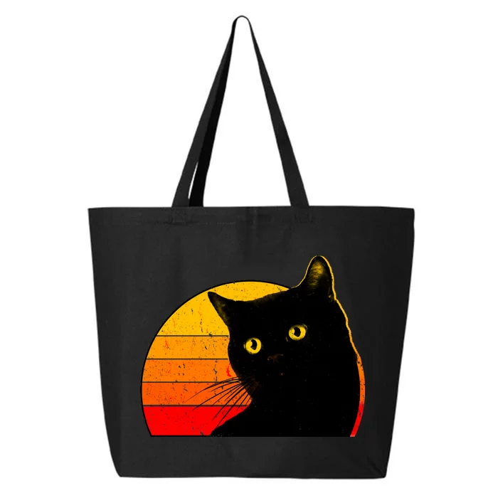 Vintage 80's Style Black Cat Retro Sun 25L Jumbo Tote