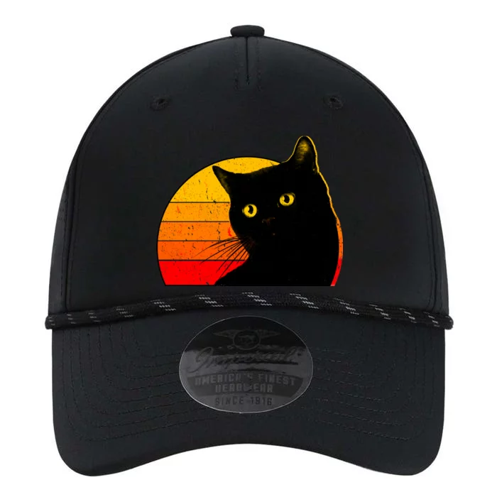 Vintage 80's Style Black Cat Retro Sun Performance The Dyno Cap