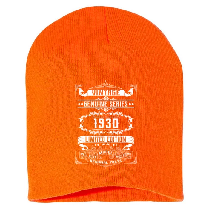 Vintage 90th Birthday Genuine Series 1930 Short Acrylic Beanie