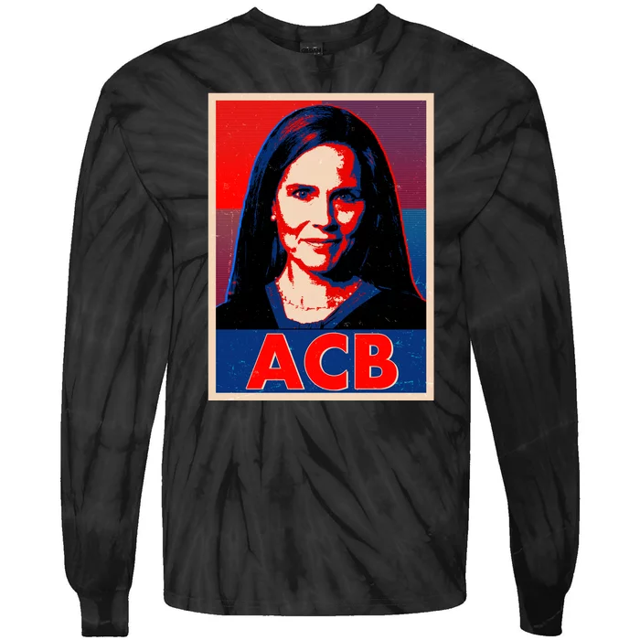 Vintage ACB Amy Coney Barrett Poster Tie-Dye Long Sleeve Shirt