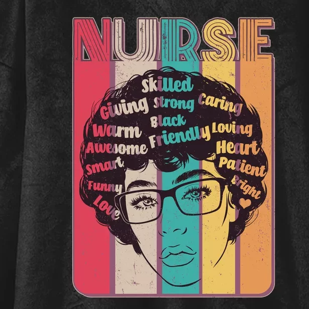 Vintage African American Black Nurse Hooded Wearable Blanket