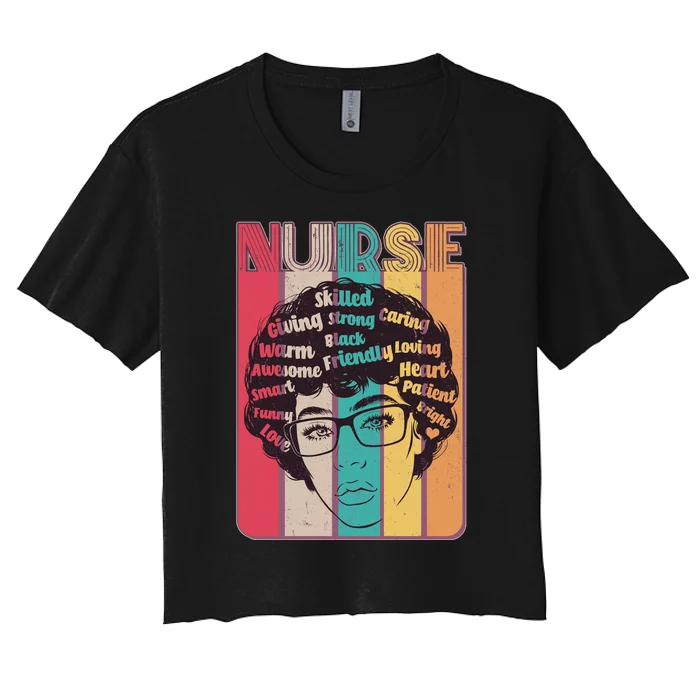 Vintage African American Black Nurse Women's Crop Top Tee