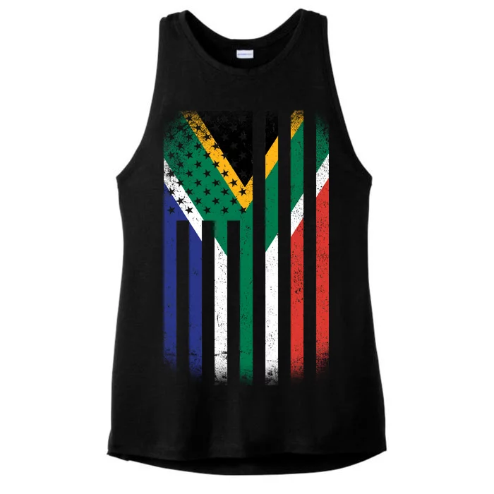 Vintage African Flag Ladies Tri-Blend Wicking Tank