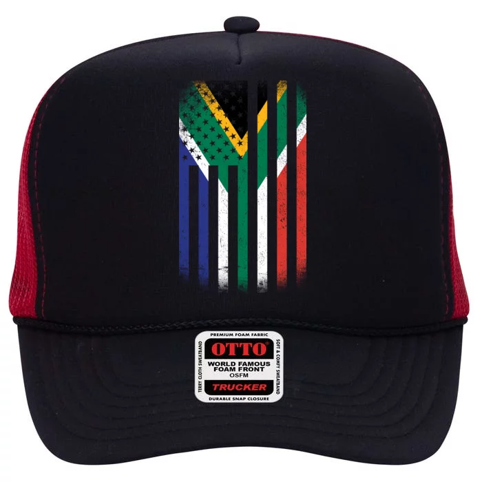 Vintage African Flag High Crown Mesh Trucker Hat