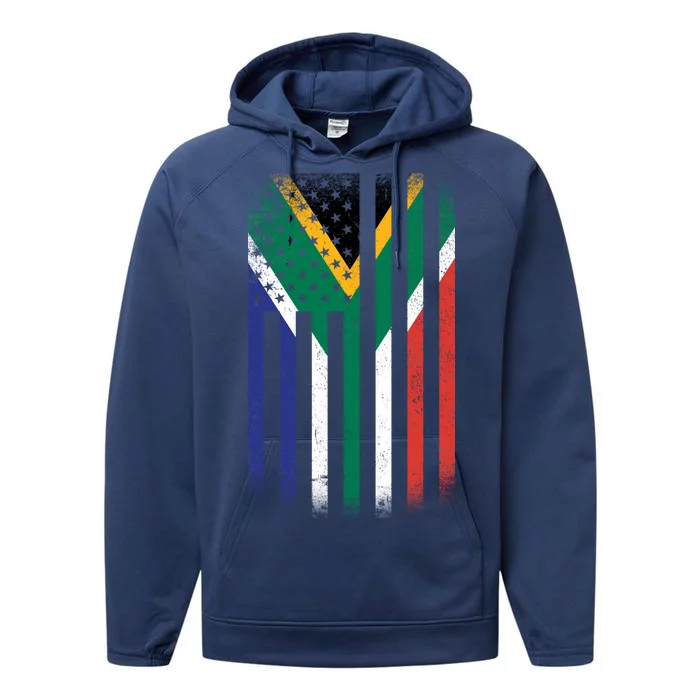 Vintage African Flag Performance Fleece Hoodie