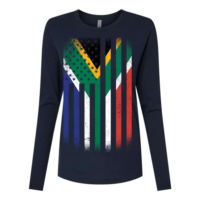 Vintage African Flag Womens Cotton Relaxed Long Sleeve T-Shirt