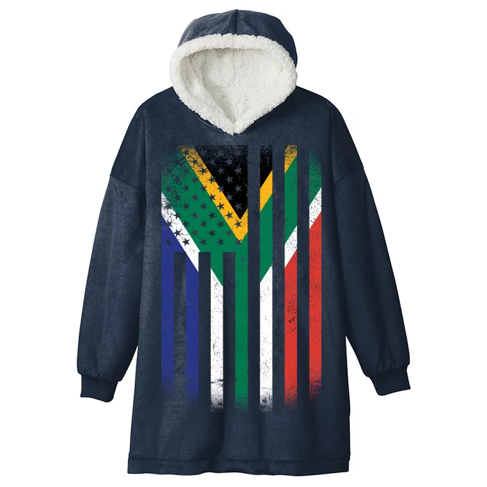 Vintage African Flag Hooded Wearable Blanket