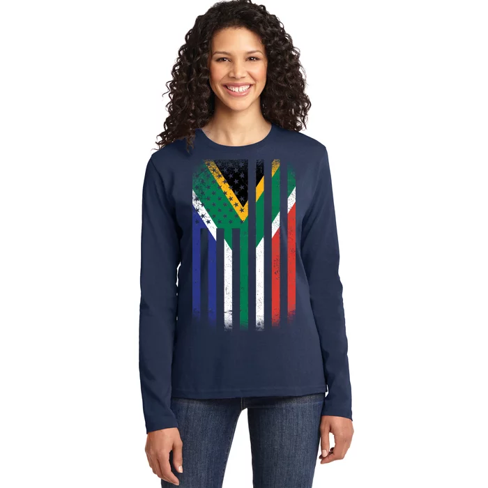 Vintage African Flag Ladies Long Sleeve Shirt