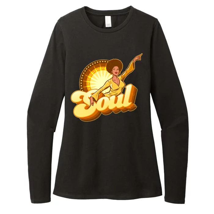 Vintage Afro Soul Retro 70s Womens CVC Long Sleeve Shirt