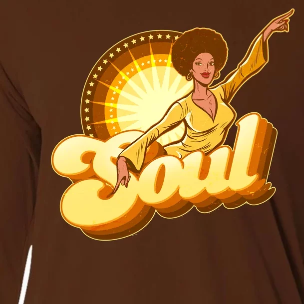 Vintage Afro Soul Retro 70s Cooling Performance Long Sleeve Crew