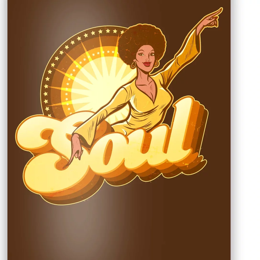 Vintage Afro Soul Retro 70s Poster