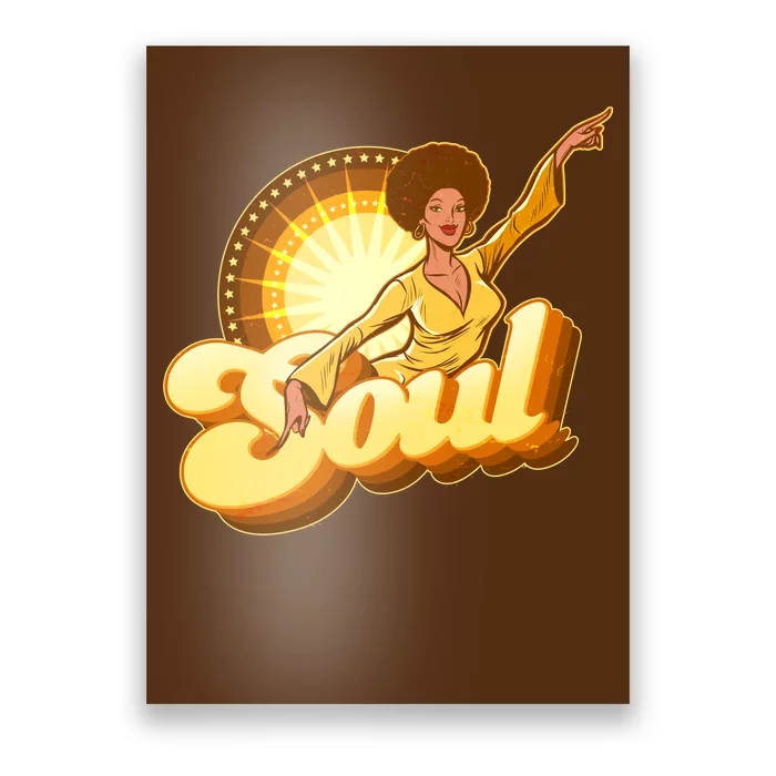 Vintage Afro Soul Retro 70s Poster