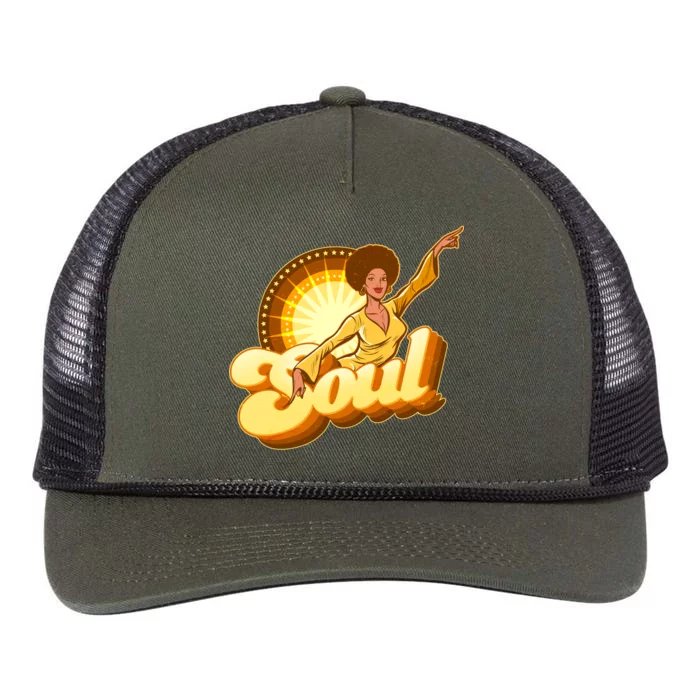 Vintage Afro Soul Retro 70s Retro Rope Trucker Hat Cap