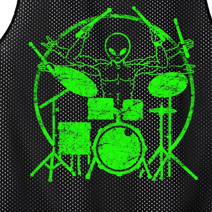 Vintage Alien Drummer Mesh Reversible Basketball Jersey Tank