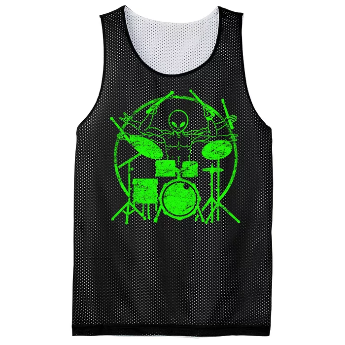 Vintage Alien Drummer Mesh Reversible Basketball Jersey Tank