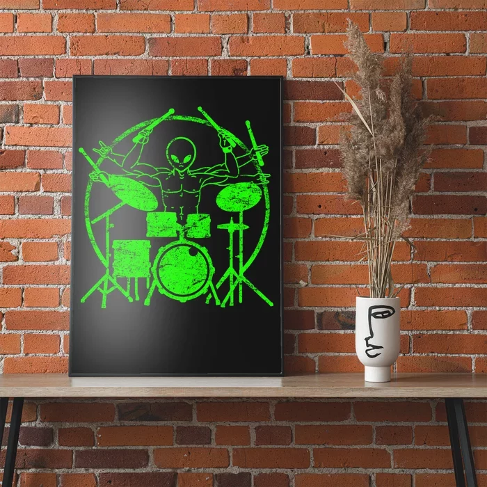 Vintage Alien Drummer Poster