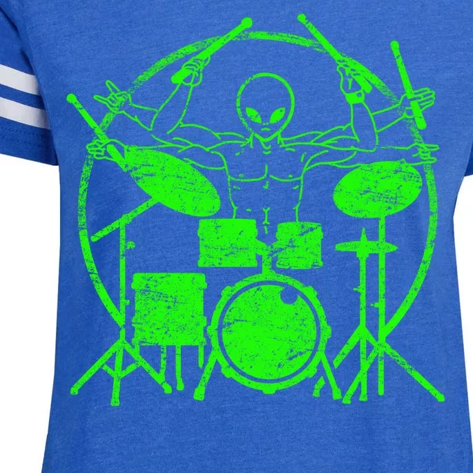 Vintage Alien Drummer Enza Ladies Jersey Football T-Shirt