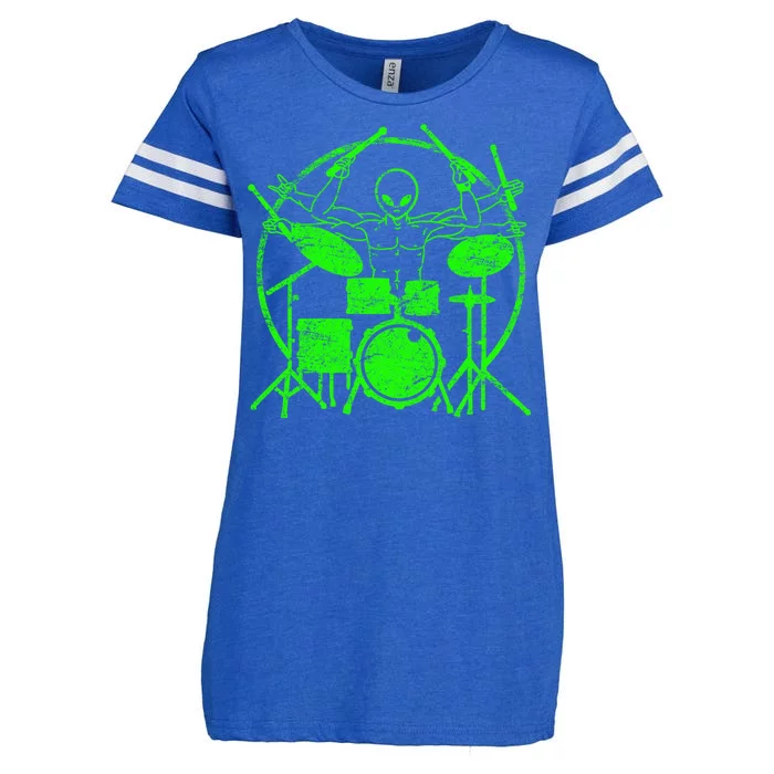 Vintage Alien Drummer Enza Ladies Jersey Football T-Shirt