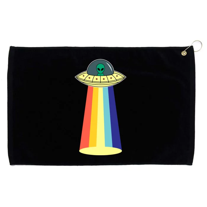 Vintage Alien Tractor Beam Grommeted Golf Towel