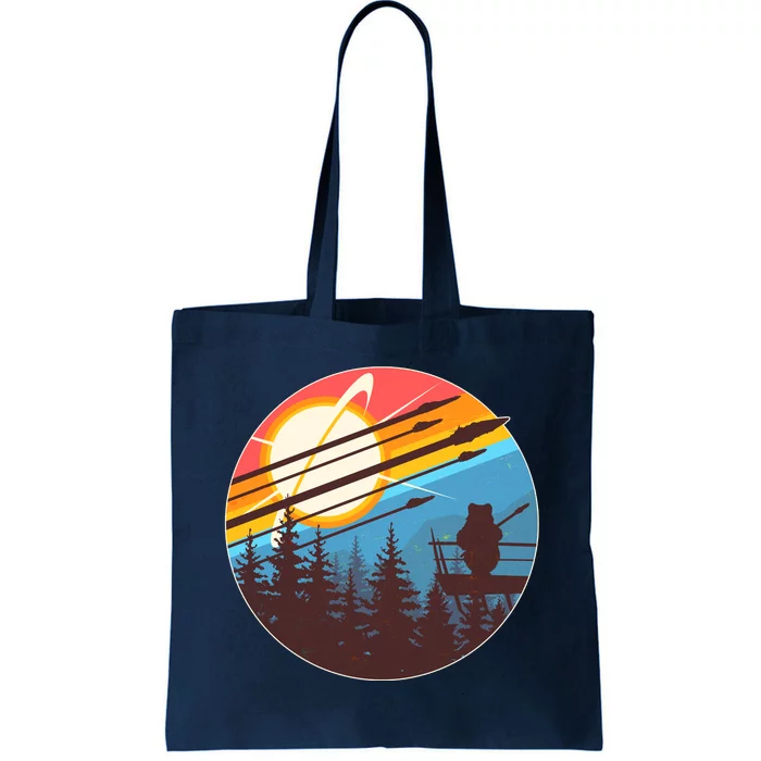 Vintage Alien World Space Battle Tote Bag