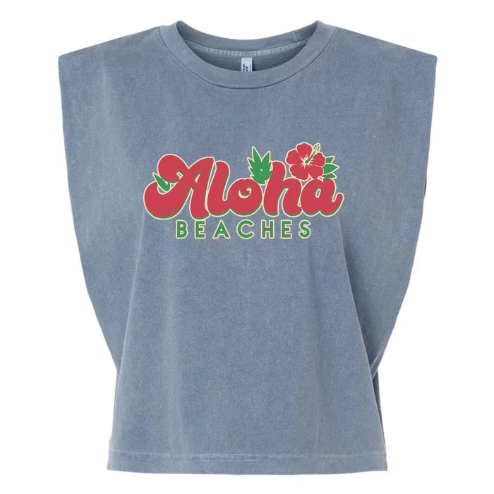 Vintage Aloha Beaches Logo Garment-Dyed Women's Muscle Tee