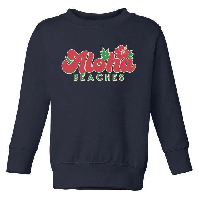 Vintage Aloha Beaches Logo Toddler Sweatshirt