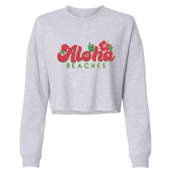 Vintage Aloha Beaches Logo Cropped Pullover Crew