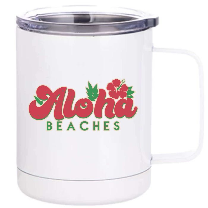 Vintage Aloha Beaches Logo Front & Back 12oz Stainless Steel Tumbler Cup