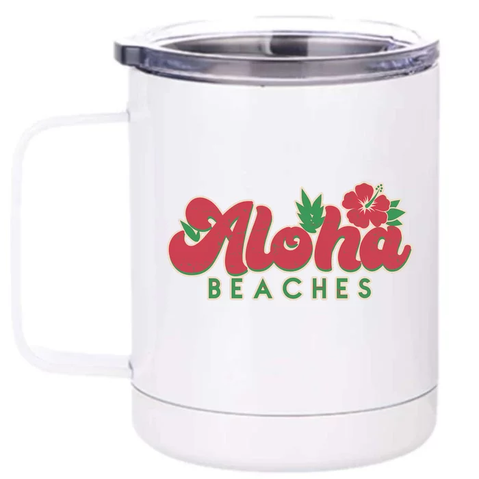 Vintage Aloha Beaches Logo Front & Back 12oz Stainless Steel Tumbler Cup