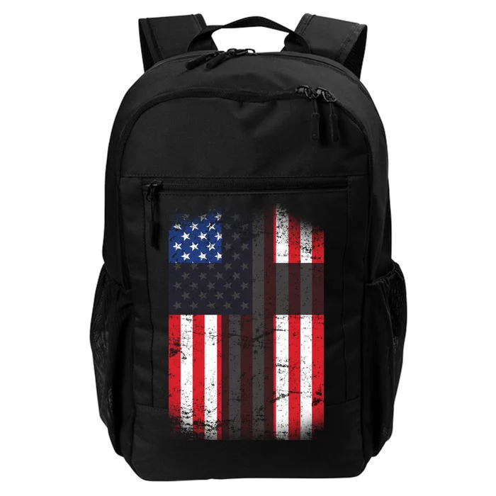 Vintage American Cross Flag Daily Commute Backpack