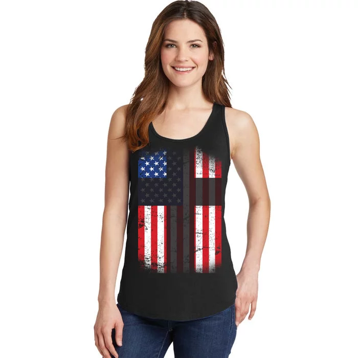 Vintage American Cross Flag Ladies Essential Tank