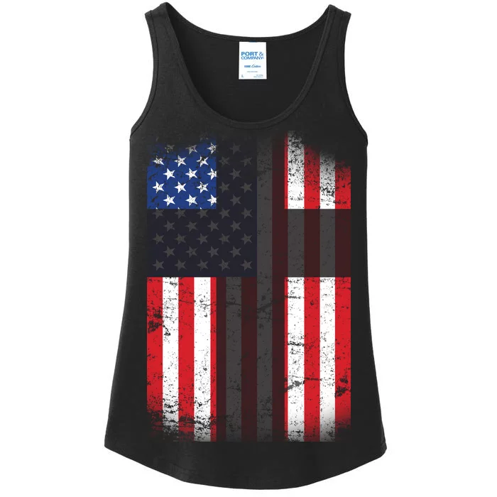 Vintage American Cross Flag Ladies Essential Tank