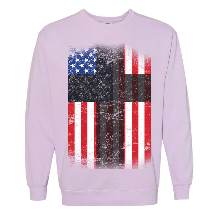 Vintage American Cross Flag Garment-Dyed Sweatshirt