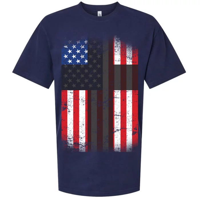 Vintage American Cross Flag Sueded Cloud Jersey T-Shirt